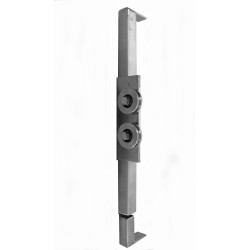 Vodiaci segment pre posuvné oblúkové brány, pozinkovaný, kolieska C403/60, rozostup pre profil šírky 30mm Vodiaci segment pre posuvné oblúkové brány, pozinkovaný, kolieska C403/60, rozostup pre profil šírky 30mm